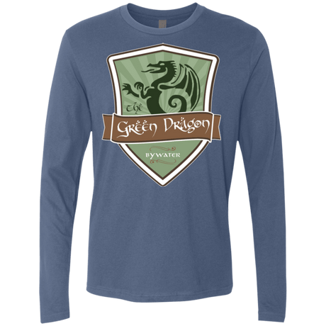 T-Shirts Indigo / Small Green Dragon (1) Men's Premium Long Sleeve