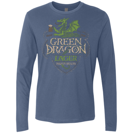 T-Shirts Indigo / Small Green Dragon Men's Premium Long Sleeve