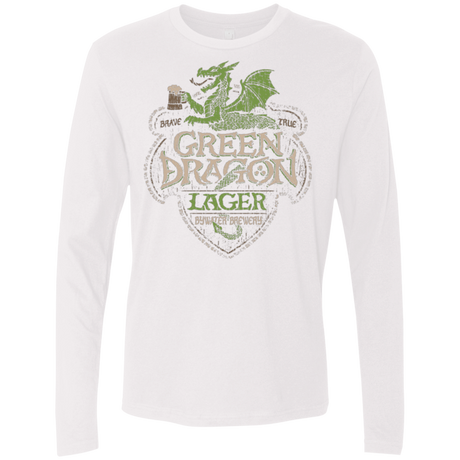 T-Shirts White / Small Green Dragon Men's Premium Long Sleeve