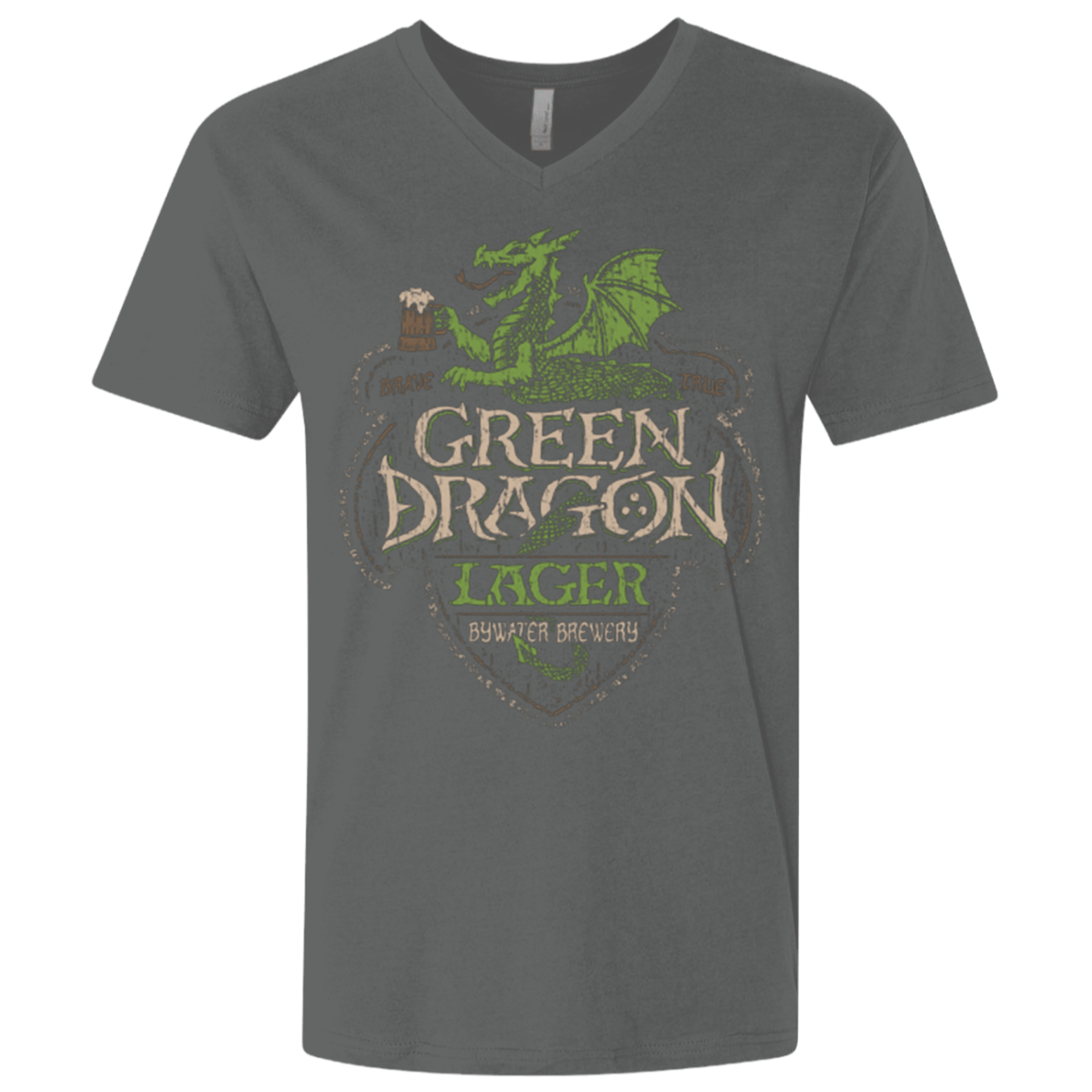 T-Shirts Heavy Metal / X-Small Green Dragon Men's Premium V-Neck