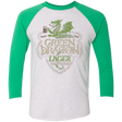 T-Shirts Heather White/Envy / X-Small Green Dragon Men's Triblend 3/4 Sleeve