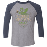 T-Shirts Premium Heather/ Vintage Navy / X-Small Green Dragon Men's Triblend 3/4 Sleeve