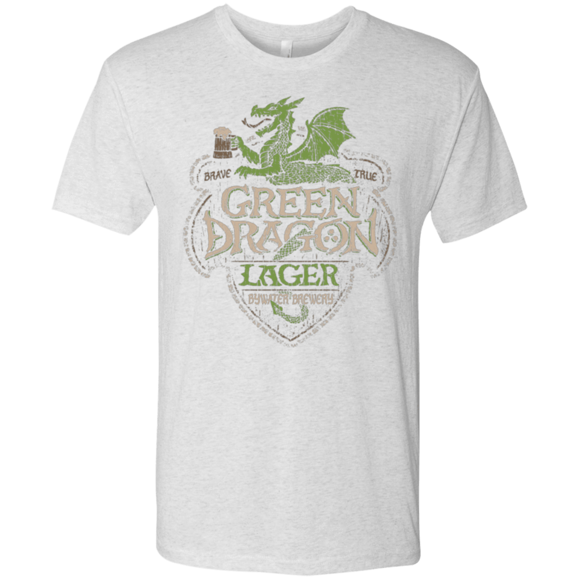 T-Shirts Heather White / Small Green Dragon Men's Triblend T-Shirt