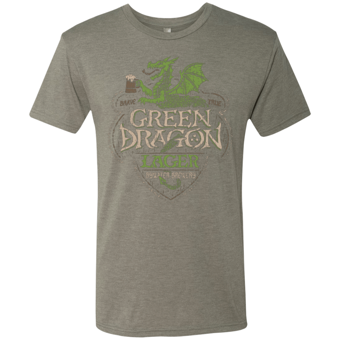 T-Shirts Venetian Grey / Small Green Dragon Men's Triblend T-Shirt