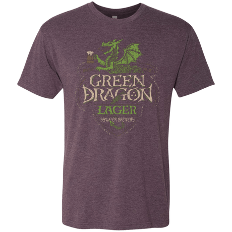 T-Shirts Vintage Purple / Small Green Dragon Men's Triblend T-Shirt