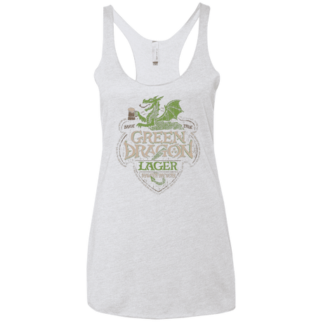 T-Shirts Heather White / X-Small Green Dragon Women's Triblend Racerback Tank