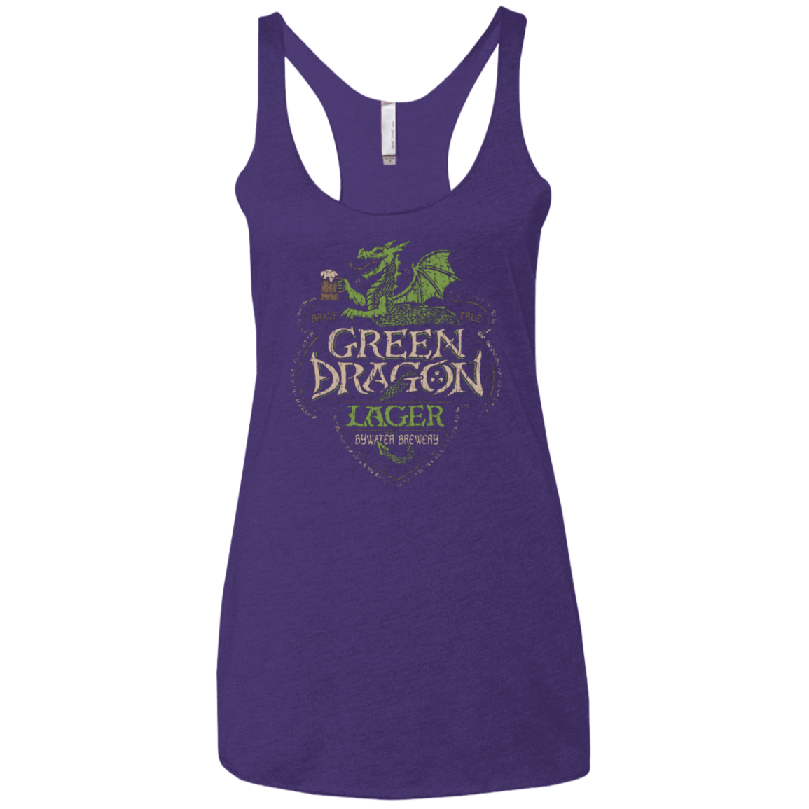 T-Shirts Purple / X-Small Green Dragon Women's Triblend Racerback Tank