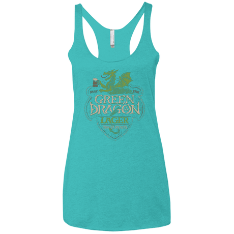 T-Shirts Tahiti Blue / X-Small Green Dragon Women's Triblend Racerback Tank