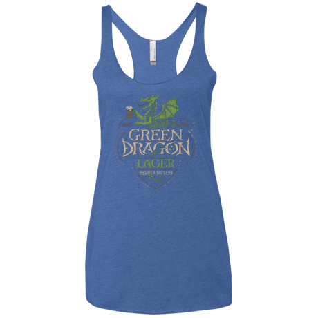 T-Shirts Vintage Royal / X-Small Green Dragon Women's Triblend Racerback Tank