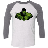 T-Shirts Heather White/Premium Heather / X-Small Green Fury Men's Triblend 3/4 Sleeve