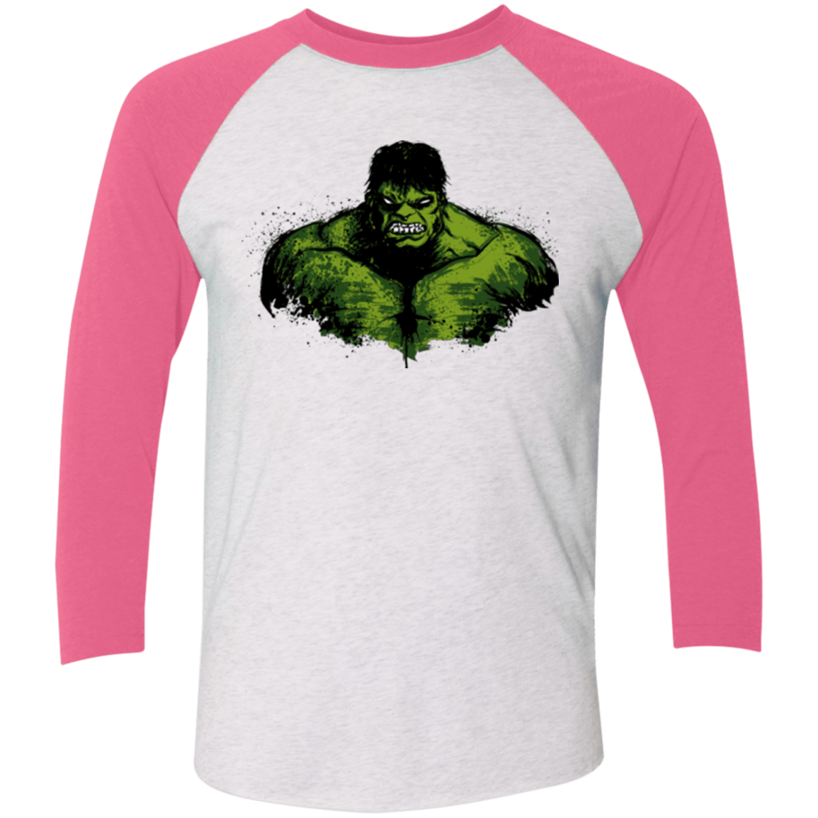 T-Shirts Heather White/Vintage Pink / X-Small Green Fury Men's Triblend 3/4 Sleeve