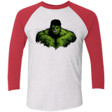 T-Shirts Heather White/Vintage Red / X-Small Green Fury Men's Triblend 3/4 Sleeve