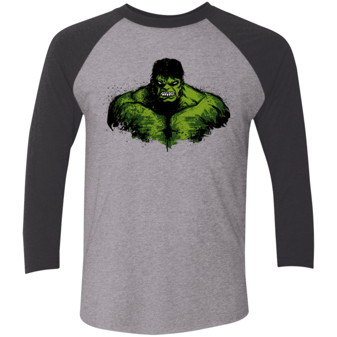 T-Shirts Premium Heather/ Vintage Black / X-Small Green Fury Men's Triblend 3/4 Sleeve