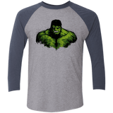 T-Shirts Premium Heather/ Vintage Navy / X-Small Green Fury Men's Triblend 3/4 Sleeve