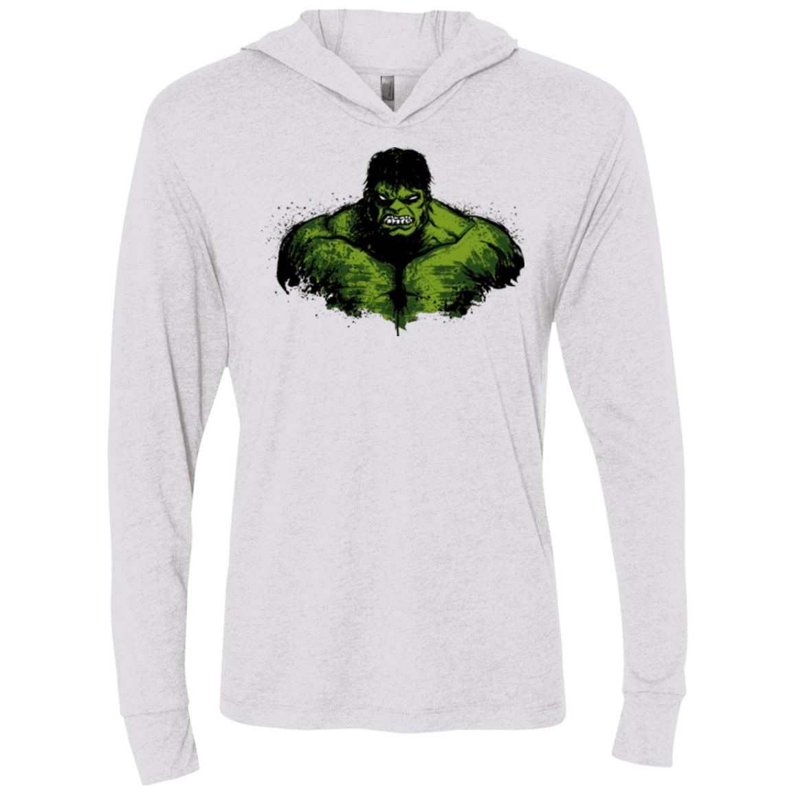 T-Shirts Heather White / X-Small Green Fury Triblend Long Sleeve Hoodie Tee