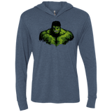 Green Fury Triblend Long Sleeve Hoodie Tee