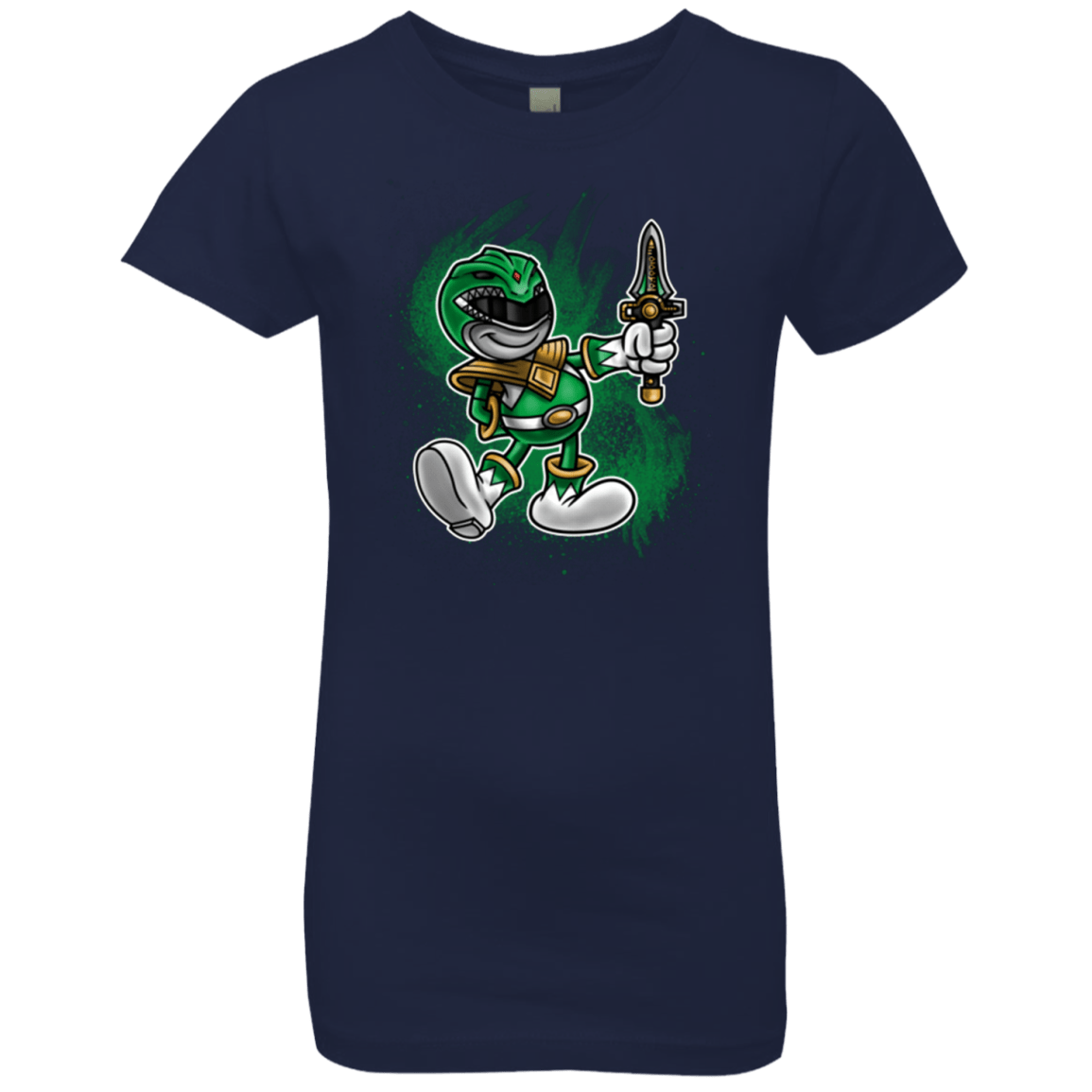 T-Shirts Midnight Navy / YXS Green Ranger Artwork Girls Premium T-Shirt