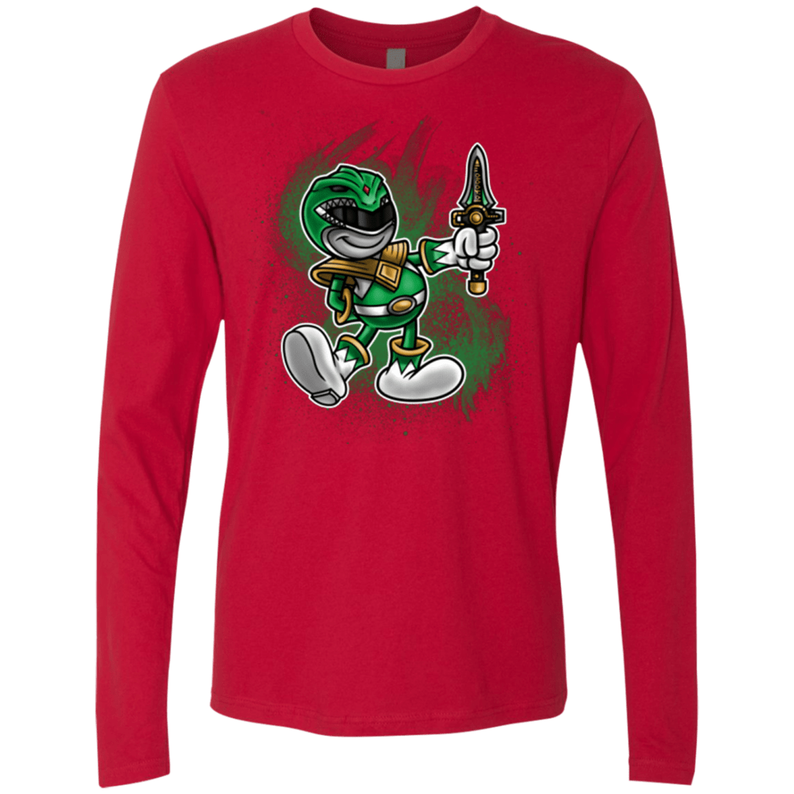 T-Shirts Red / Small Green Ranger Artwork Men's Premium Long Sleeve