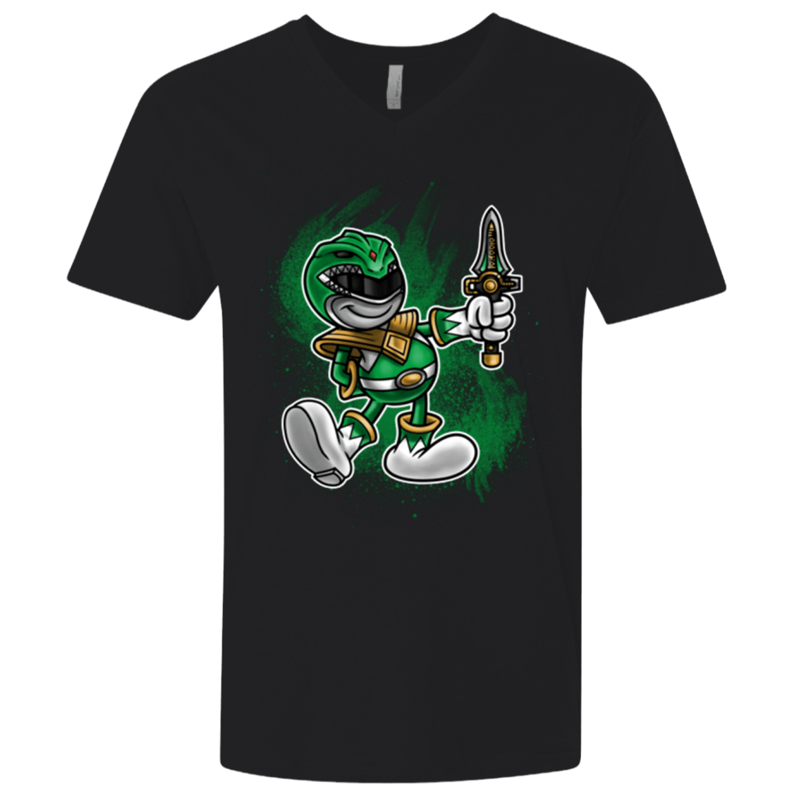 T-Shirts Black / X-Small Green Ranger Artwork Men's Premium V-Neck