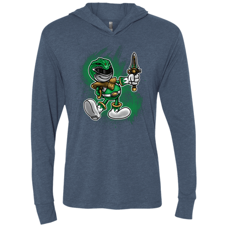 T-Shirts Indigo / X-Small Green Ranger Artwork Triblend Long Sleeve Hoodie Tee