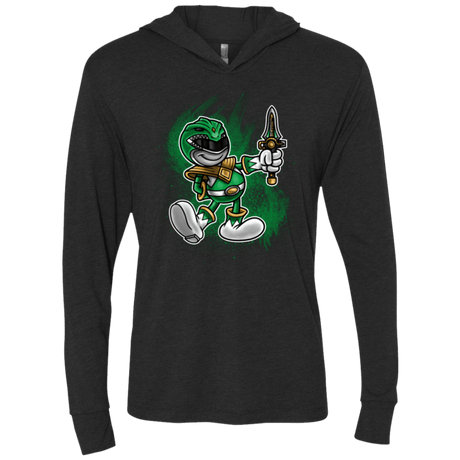T-Shirts Vintage Black / X-Small Green Ranger Artwork Triblend Long Sleeve Hoodie Tee