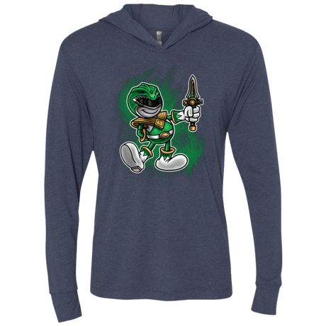T-Shirts Vintage Navy / X-Small Green Ranger Artwork Triblend Long Sleeve Hoodie Tee