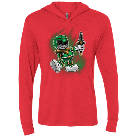 T-Shirts Vintage Red / X-Small Green Ranger Artwork Triblend Long Sleeve Hoodie Tee