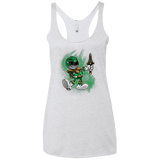 T-Shirts Heather White / X-Small Green Ranger Artwork Women's Triblend Racerback Tank