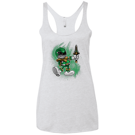 T-Shirts Heather White / X-Small Green Ranger Artwork Women's Triblend Racerback Tank