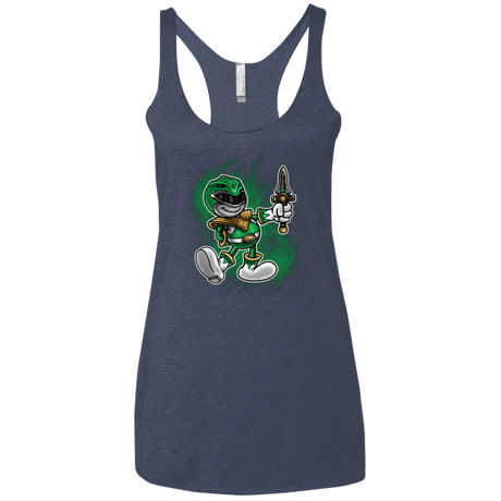 T-Shirts Vintage Navy / X-Small Green Ranger Artwork Women's Triblend Racerback Tank