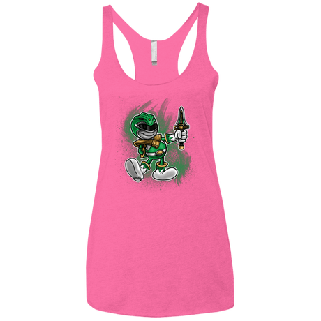 T-Shirts Vintage Pink / X-Small Green Ranger Artwork Women's Triblend Racerback Tank