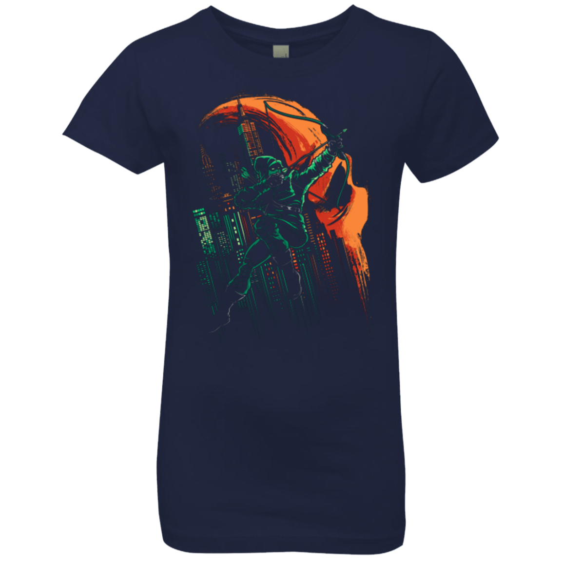 T-Shirts Midnight Navy / YXS Green Vigilance Girls Premium T-Shirt