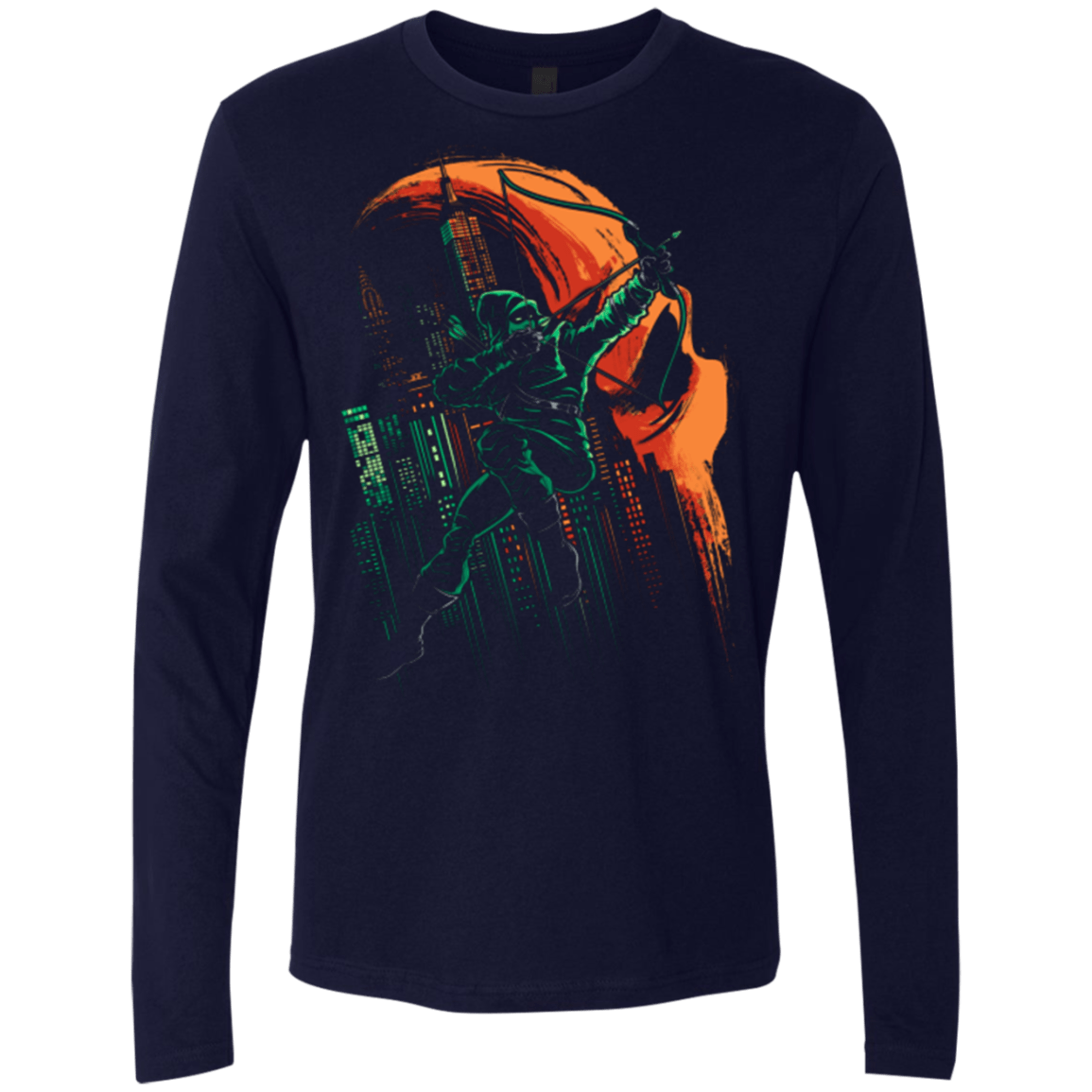 T-Shirts Midnight Navy / Small Green Vigilance Men's Premium Long Sleeve