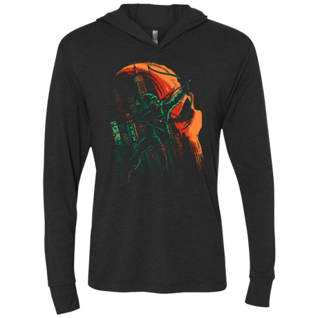 T-Shirts Vintage Black / X-Small Green Vigilance Triblend Long Sleeve Hoodie Tee