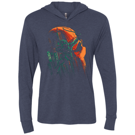 T-Shirts Vintage Navy / X-Small Green Vigilance Triblend Long Sleeve Hoodie Tee