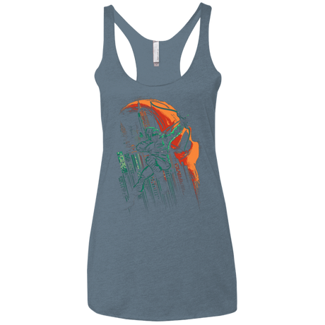 T-Shirts Indigo / X-Small Green Vigilance Women's Triblend Racerback Tank