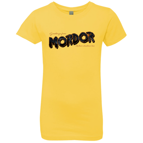 T-Shirts Vibrant Yellow / YXS Greetings From Mordor Girls Premium T-Shirt