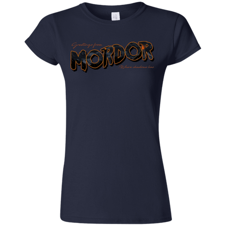 T-Shirts Navy / S Greetings From Mordor Junior Slimmer-Fit T-Shirt