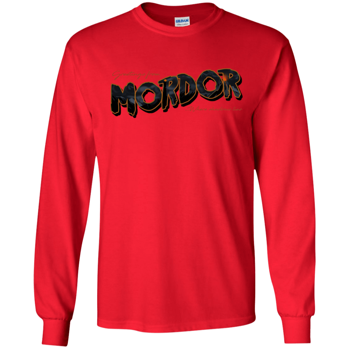 T-Shirts Red / S Greetings From Mordor Men's Long Sleeve T-Shirt