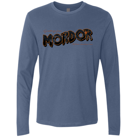 T-Shirts Indigo / S Greetings From Mordor Men's Premium Long Sleeve