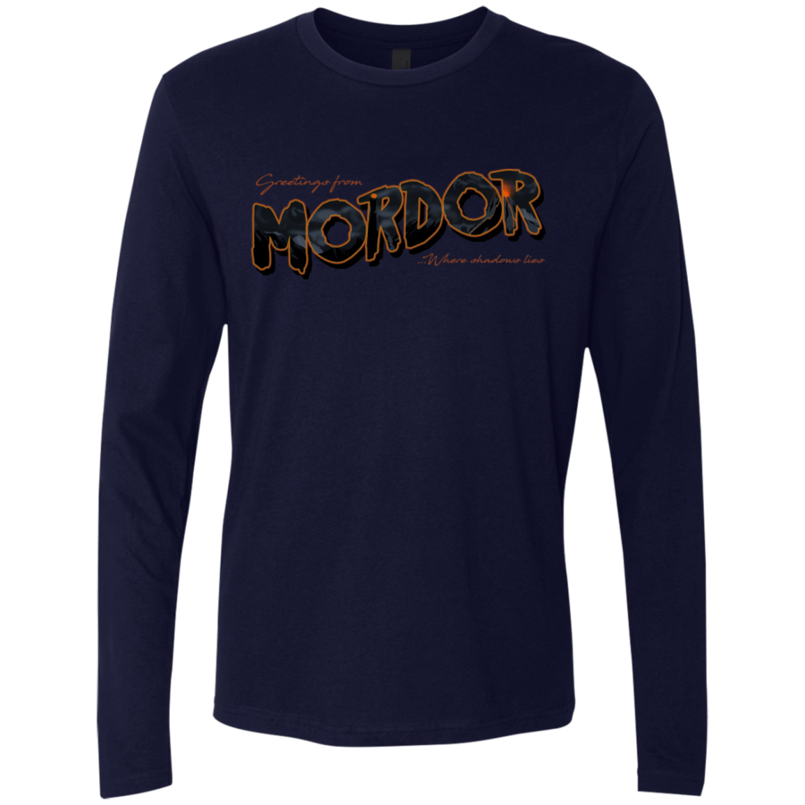 T-Shirts Midnight Navy / S Greetings From Mordor Men's Premium Long Sleeve