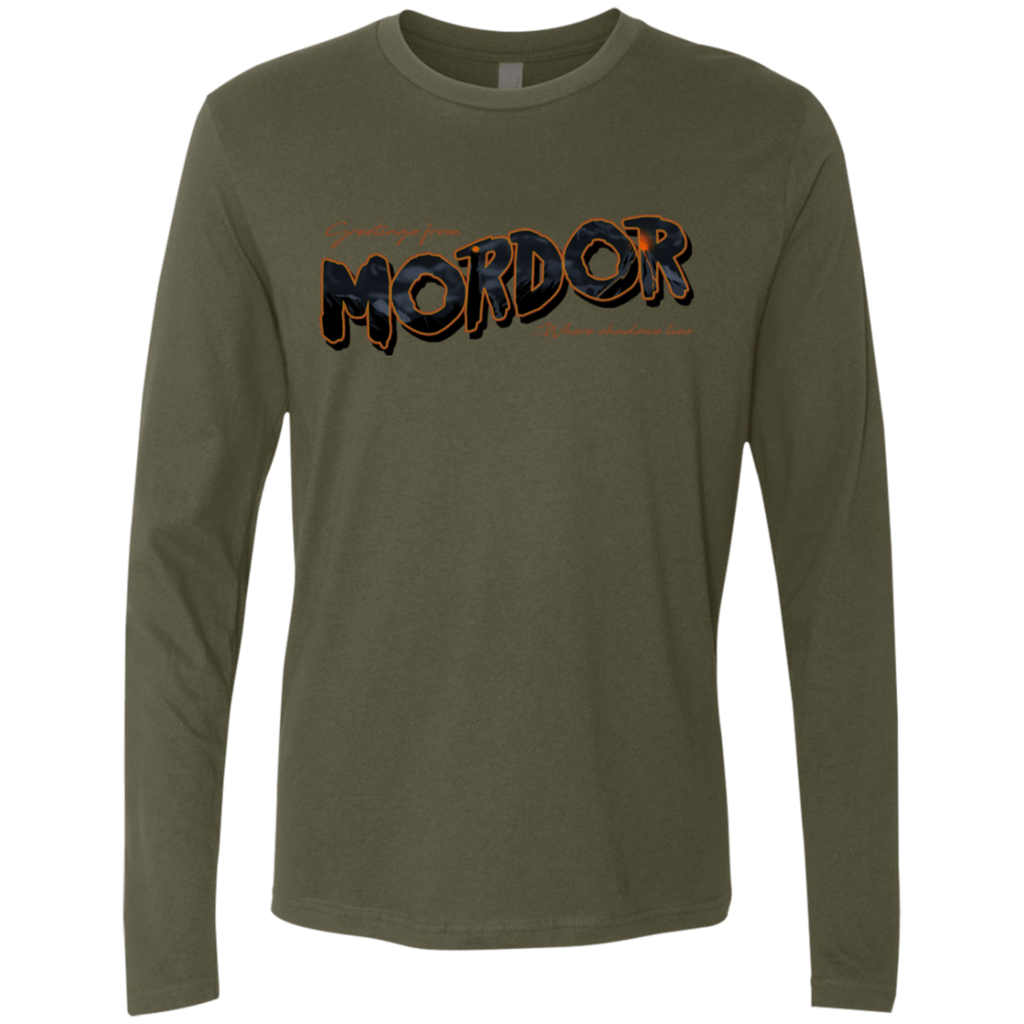 T-Shirts Military Green / S Greetings From Mordor Men's Premium Long Sleeve