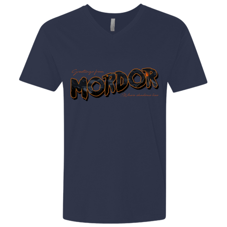 T-Shirts Midnight Navy / X-Small Greetings From Mordor Men's Premium V-Neck