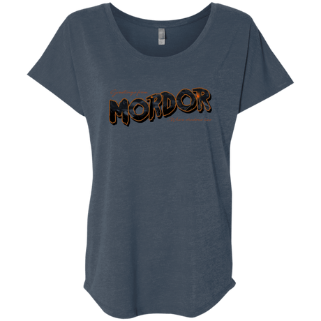 T-Shirts Indigo / X-Small Greetings From Mordor Triblend Dolman Sleeve