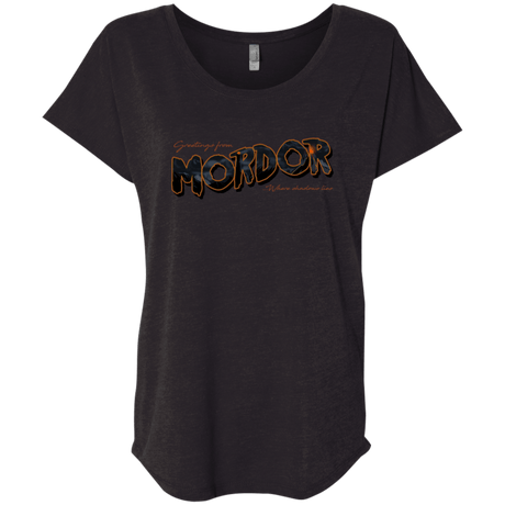 T-Shirts Vintage Black / X-Small Greetings From Mordor Triblend Dolman Sleeve