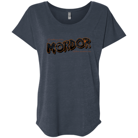T-Shirts Vintage Navy / X-Small Greetings From Mordor Triblend Dolman Sleeve