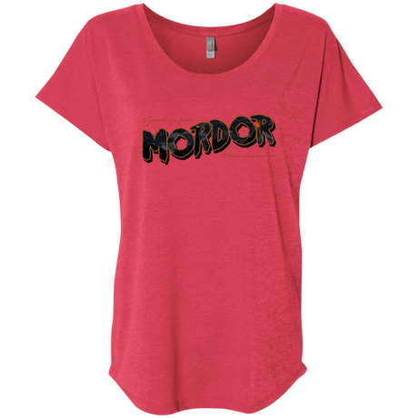 T-Shirts Vintage Red / X-Small Greetings From Mordor Triblend Dolman Sleeve