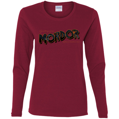 T-Shirts Cardinal / S Greetings From Mordor Women's Long Sleeve T-Shirt