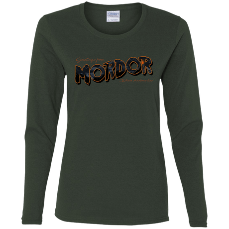 T-Shirts Forest / S Greetings From Mordor Women's Long Sleeve T-Shirt