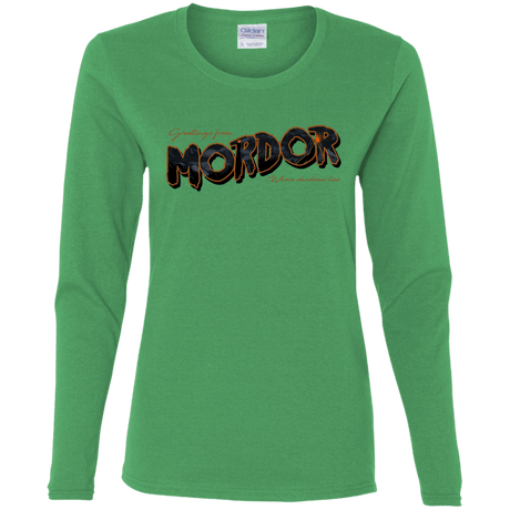 T-Shirts Irish Green / S Greetings From Mordor Women's Long Sleeve T-Shirt